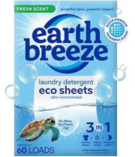 Earth Breeze Laundry Detergent Sheets Fresh Scent - 60 Loads