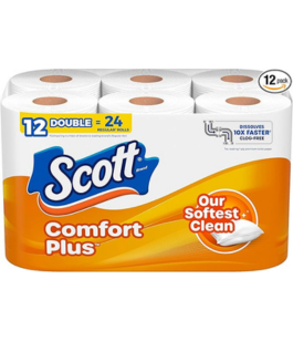 Scott ComfortPlus Toilet Paper, 12 Double Rolls